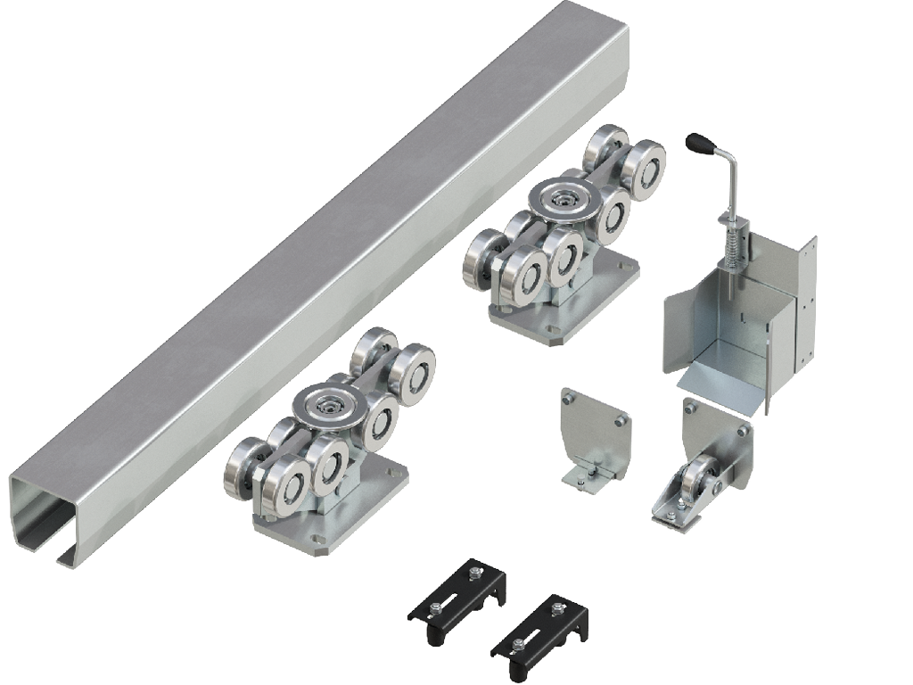 Система роликов и направляющих для балки х/к 138 х 144 х 6, L = 8 000 мм